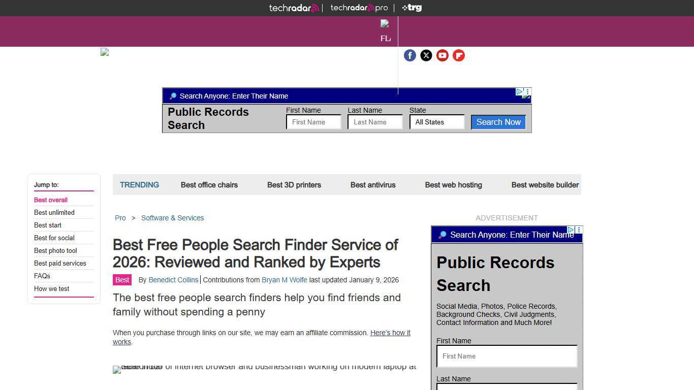 Best free people search finder service of 2026: reviewed and ranked by experts TechRadar