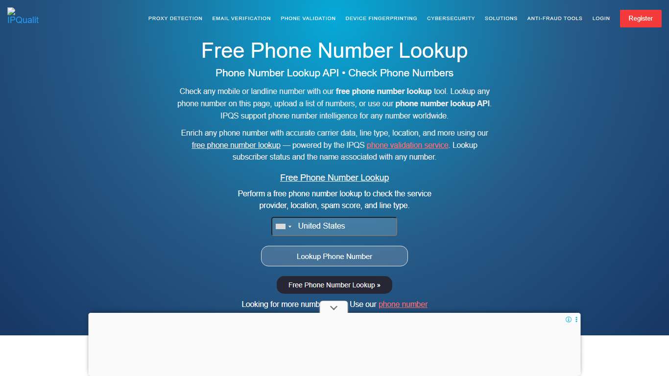 Free Phone Number Lookup Tool Phone Number Lookup API