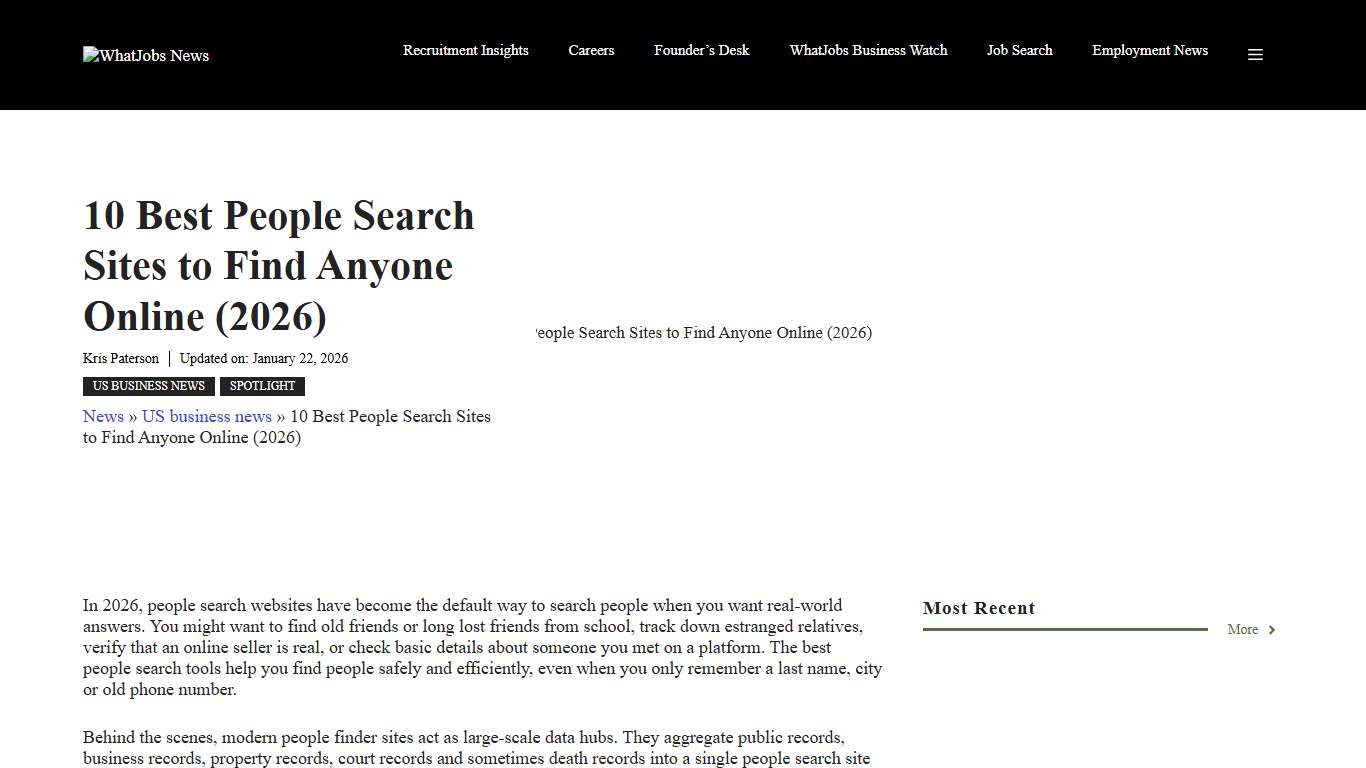 10 Best People Search Sites to Find Anyone Online (2026) WhatJobs News